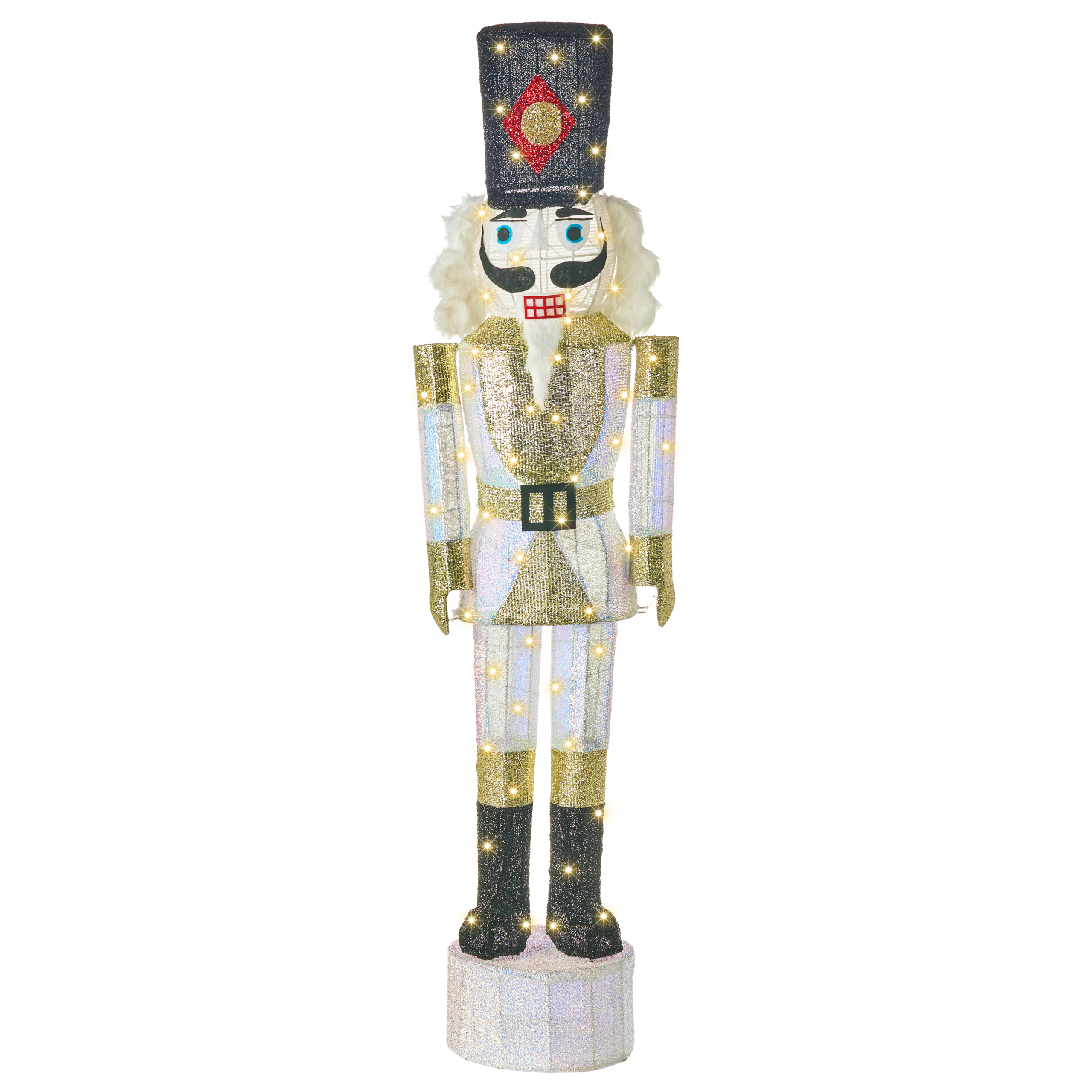 Ulkokoriste LED-valo STOROVAN Pähkinänsärkijä 152 cm Valkoinen/kulta