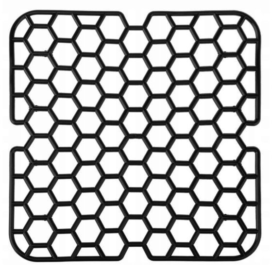 Pehmeä nelikulmainen pesuallasritilä, musta, 28,5 cm