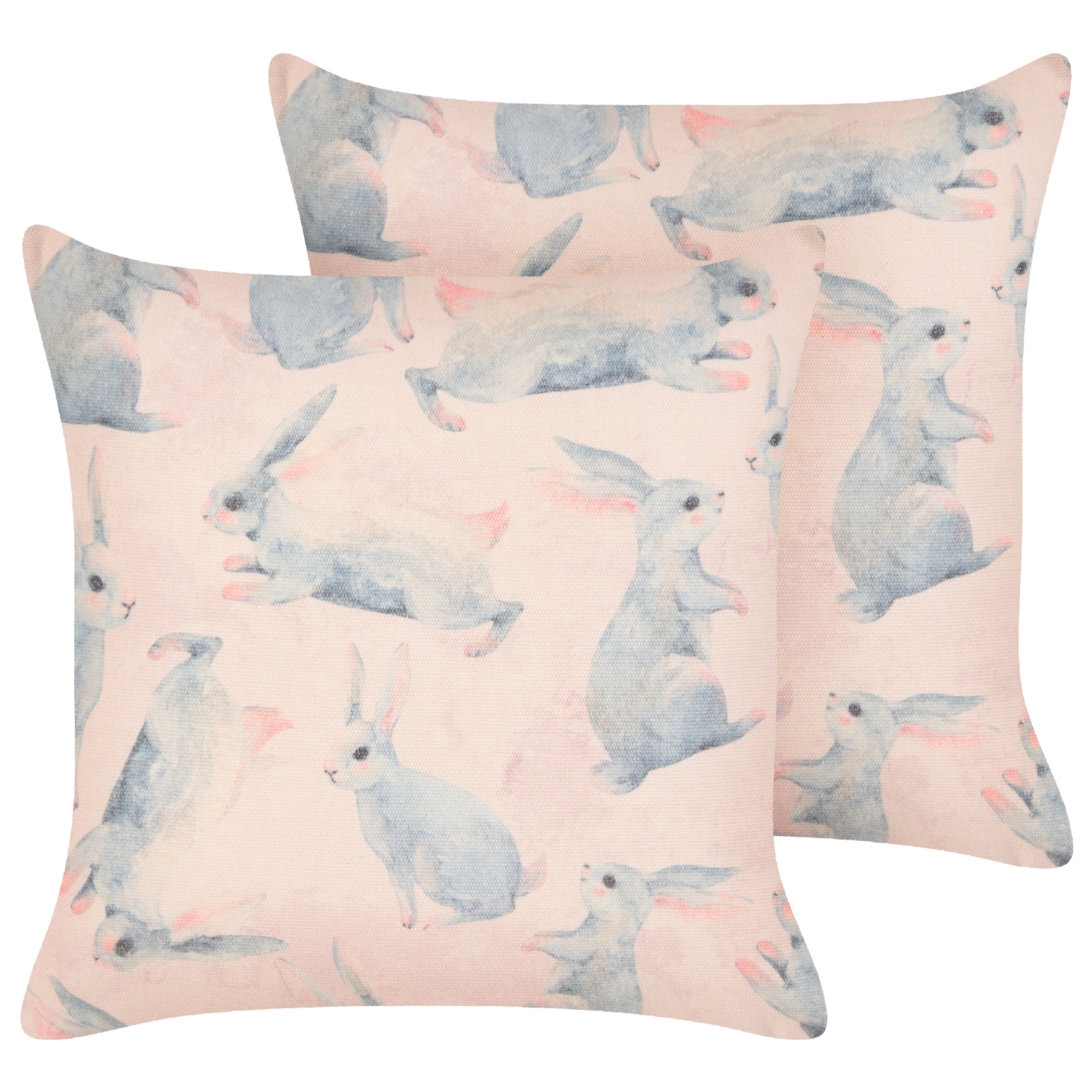 Koristetyynysetti 2 kpl RATIBIDA puuvilla 45 x 45 cm Vaaleanpunainen