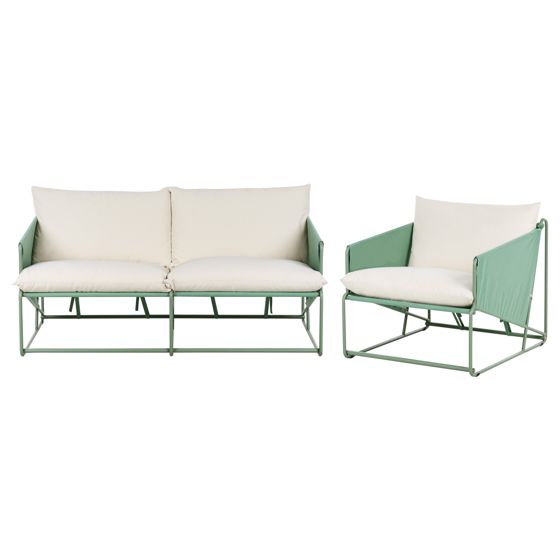 Ulkosohvaryhmä 3-istuttava PONTE metalli Vihreä