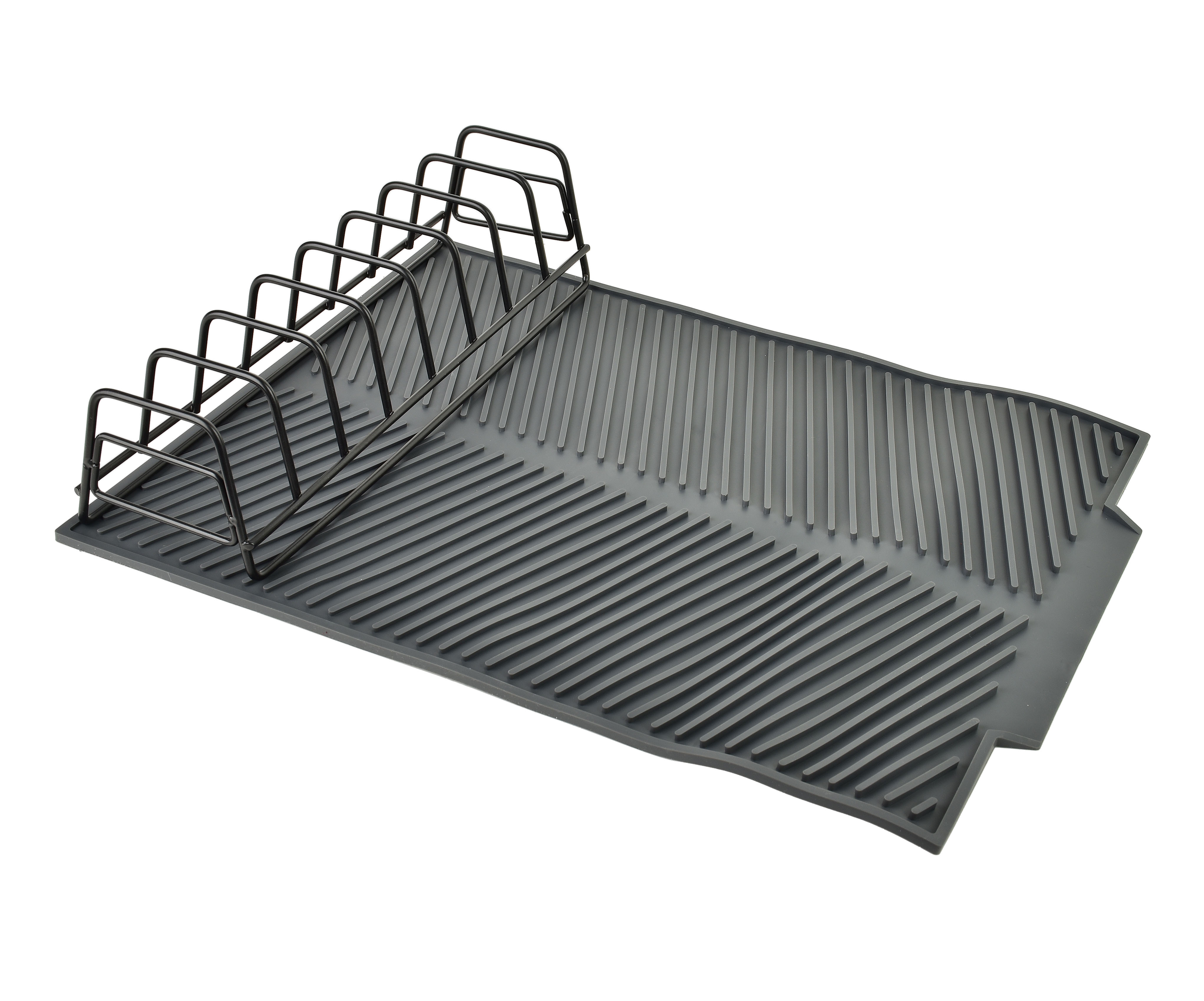 Astiankuivausteline silikoni MODERN KITCHEN 43x33x8 cm musta 1 kpl