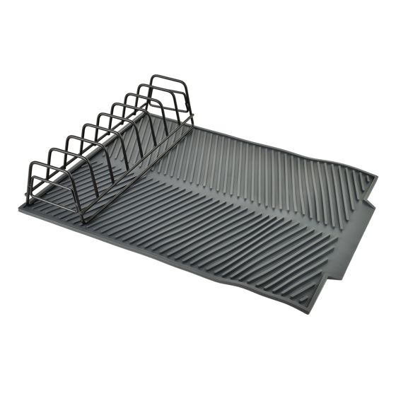 Astiankuivausteline silikoni MODERN KITCHEN 43x33x8 cm musta 1 kpl