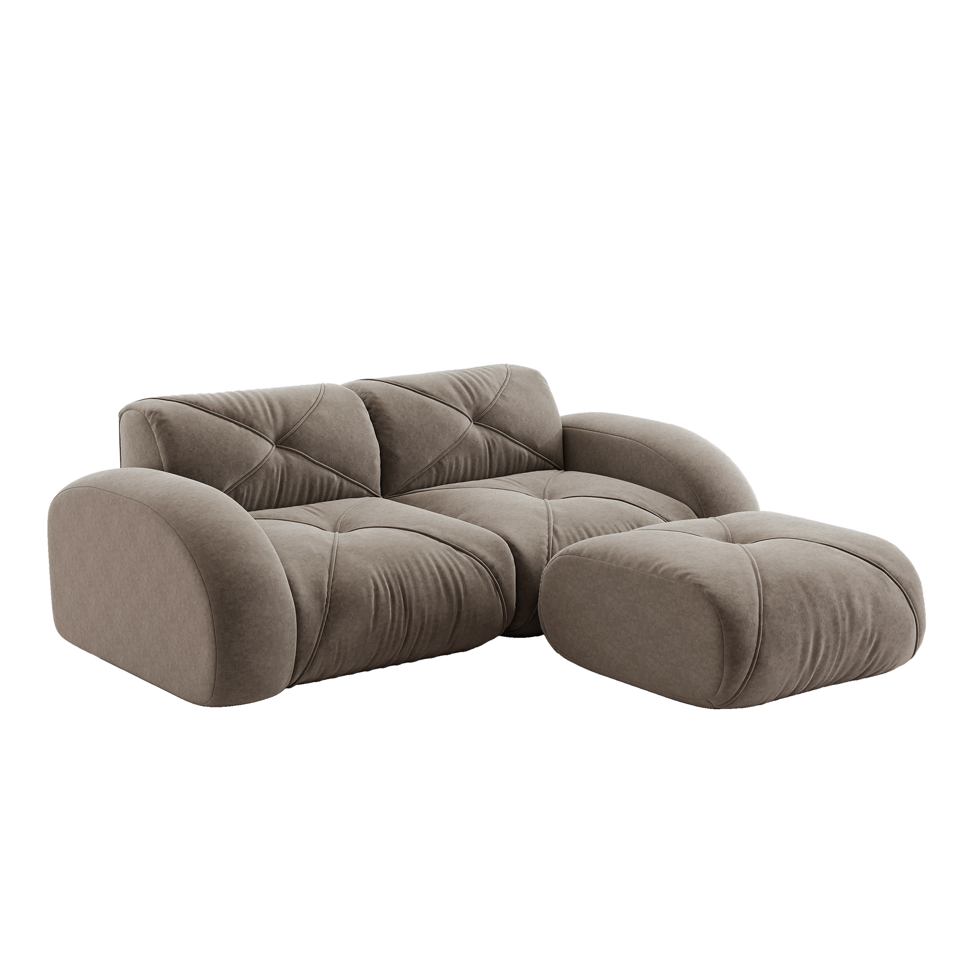 moduulisohva 2-paikkainen taupe chenille moderni säilytystilalla varustettu