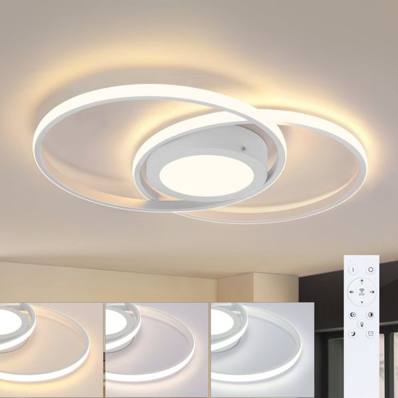 NETTLIFE himmennettävä LED - kattovalaisin Kaukosäätimellä 48W valkoinen, olohuoneen design, makuuhuone moderni, lamppu Keittiöön, toimistoon