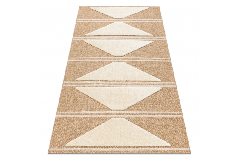 SPARK 0698A beige / kerma matto - Geometrinen, Kolmiot, sisal, rakenne 140x190 cm