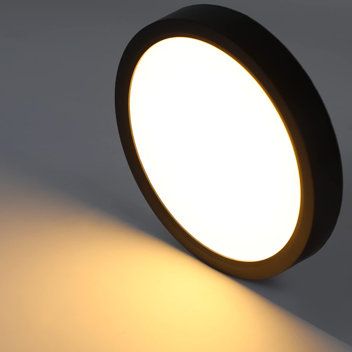NETTLIFE LED - kattovalaisin, litteä Kattovalaisin, makuuhuoneen Valaisin, Ø22cm Kylpyhuoneen Valaisin, musta, 15W, IP44