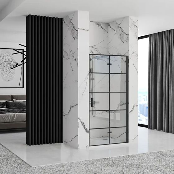 REA suihkuovi MOLIER 90 musta, 2, 3X90X190CM