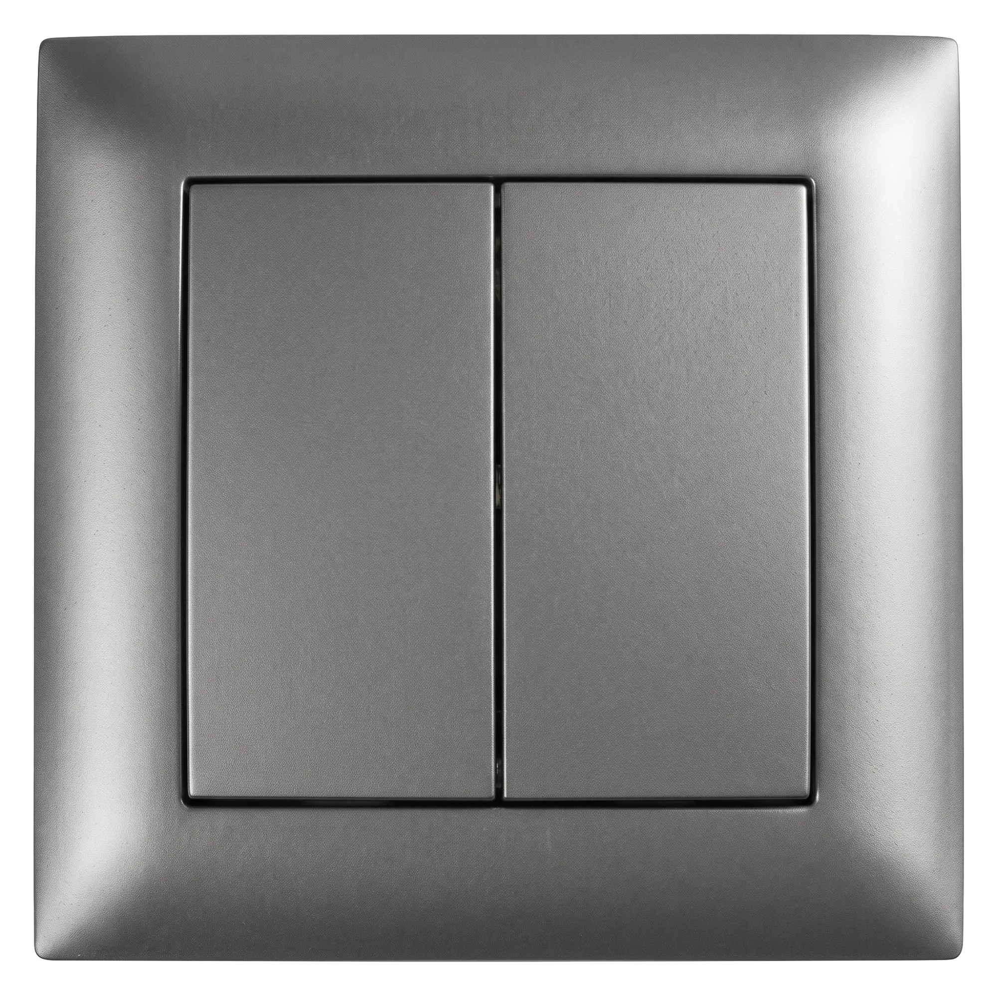 Toolight Kaksoiskytkin OSTE JNH007-W + kehys Harmaa 4x8, 4x8, 4cm