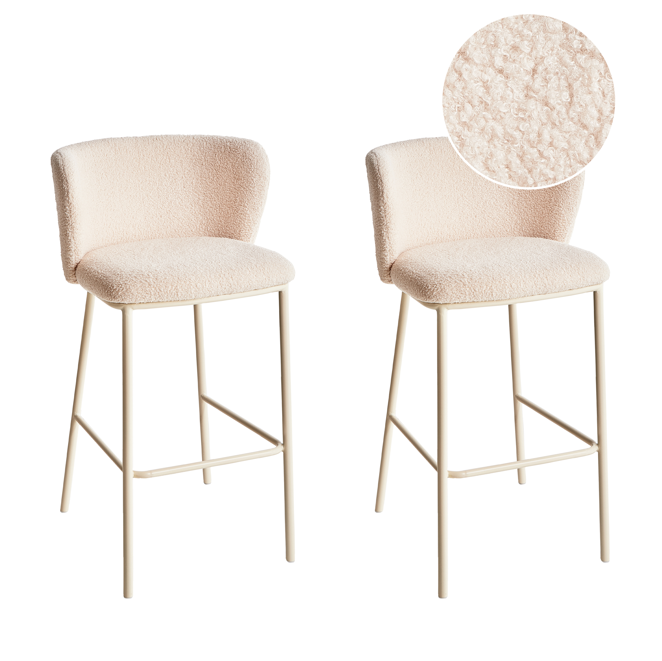 Baarituolisetti 2 kpl MINA II buklee Vaaleanbeige