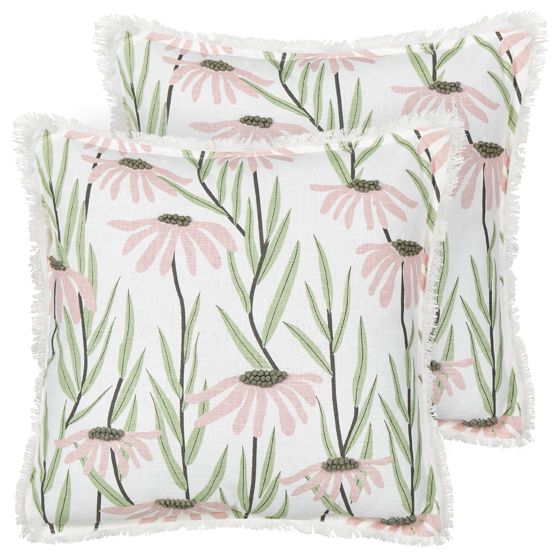 Koristetyynysetti 2 kpl GYNURA puuvilla 45 x 45 cm Monivärinen Kukkakuvio