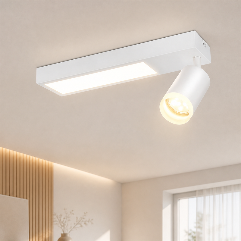 NETTLIFE Kattospottivalaisin 1 lamppu GU10 makuuhuoneeseen 3000k 20W musta keittiön lamppu lämmin valkoinen säädettävä makuuhuoneeseen keittiöön