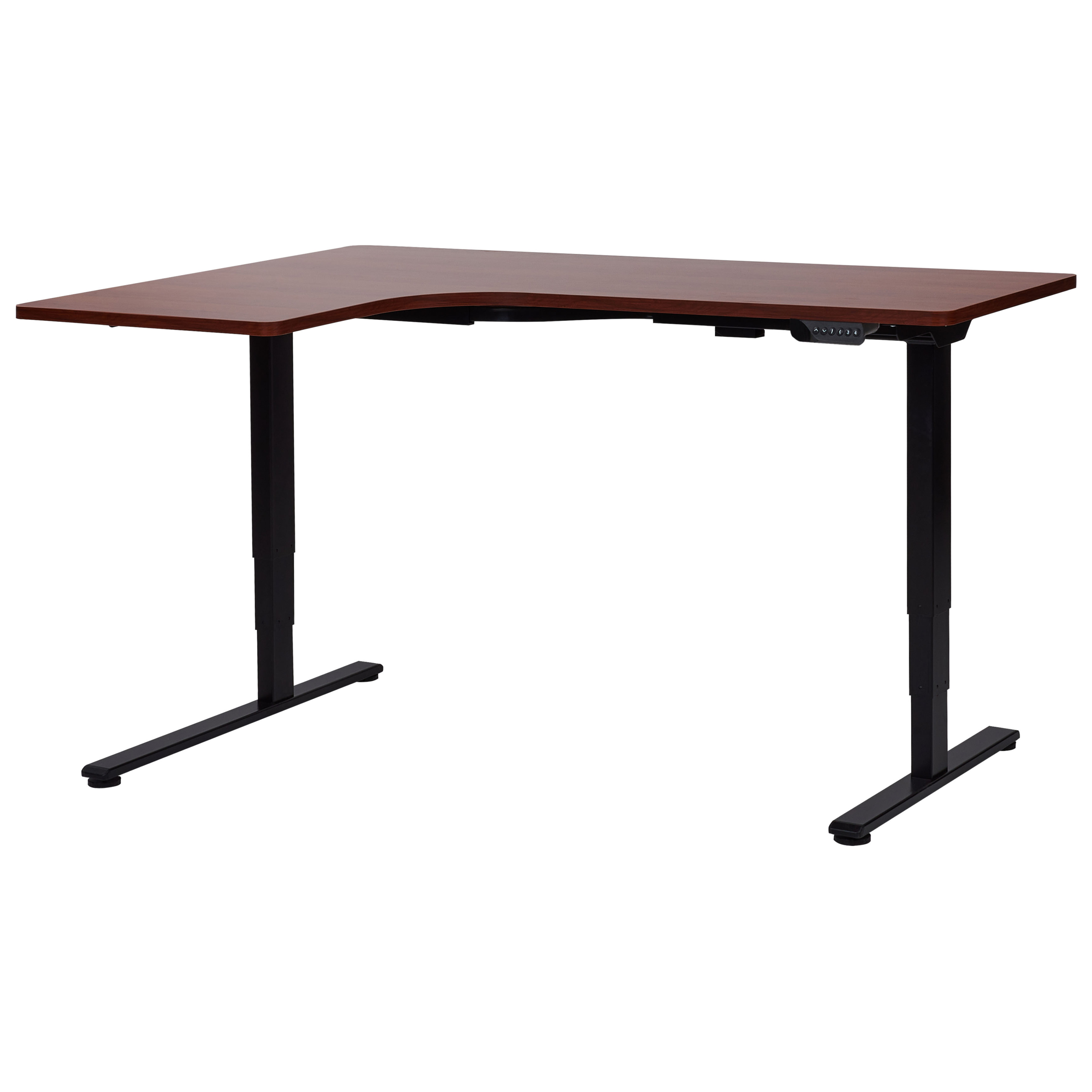 Sähkösäädettävä vasen kulmatyöpöytä DESTINES Ruskea/musta 160 cm 109 cm Vasen