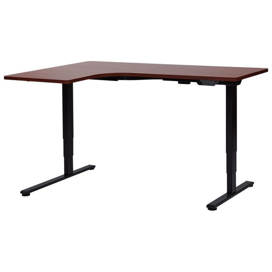 Sähkösäädettävä vasen kulmatyöpöytä DESTINES Ruskea/musta 160 cm 109 cm Vasen