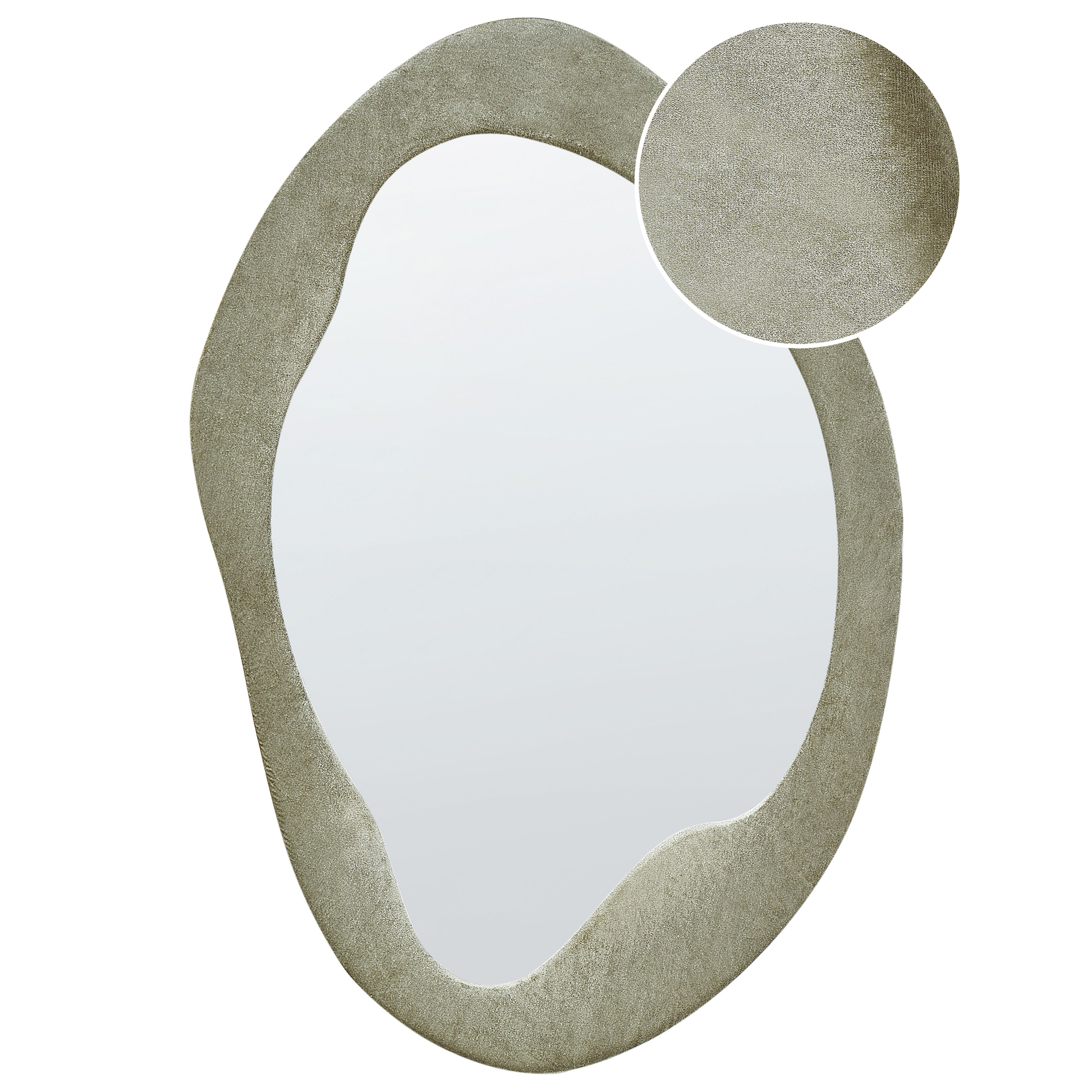 Seinäpeili LENAX 59 cm 90 cm Sametti Oliivinvihreä