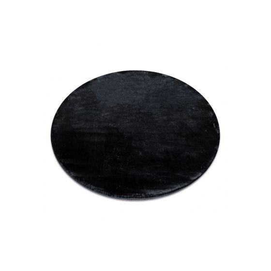 Matto VISCO pyöreä tummanharmaa 5 pehmo, jäljitelmä kanin turkista