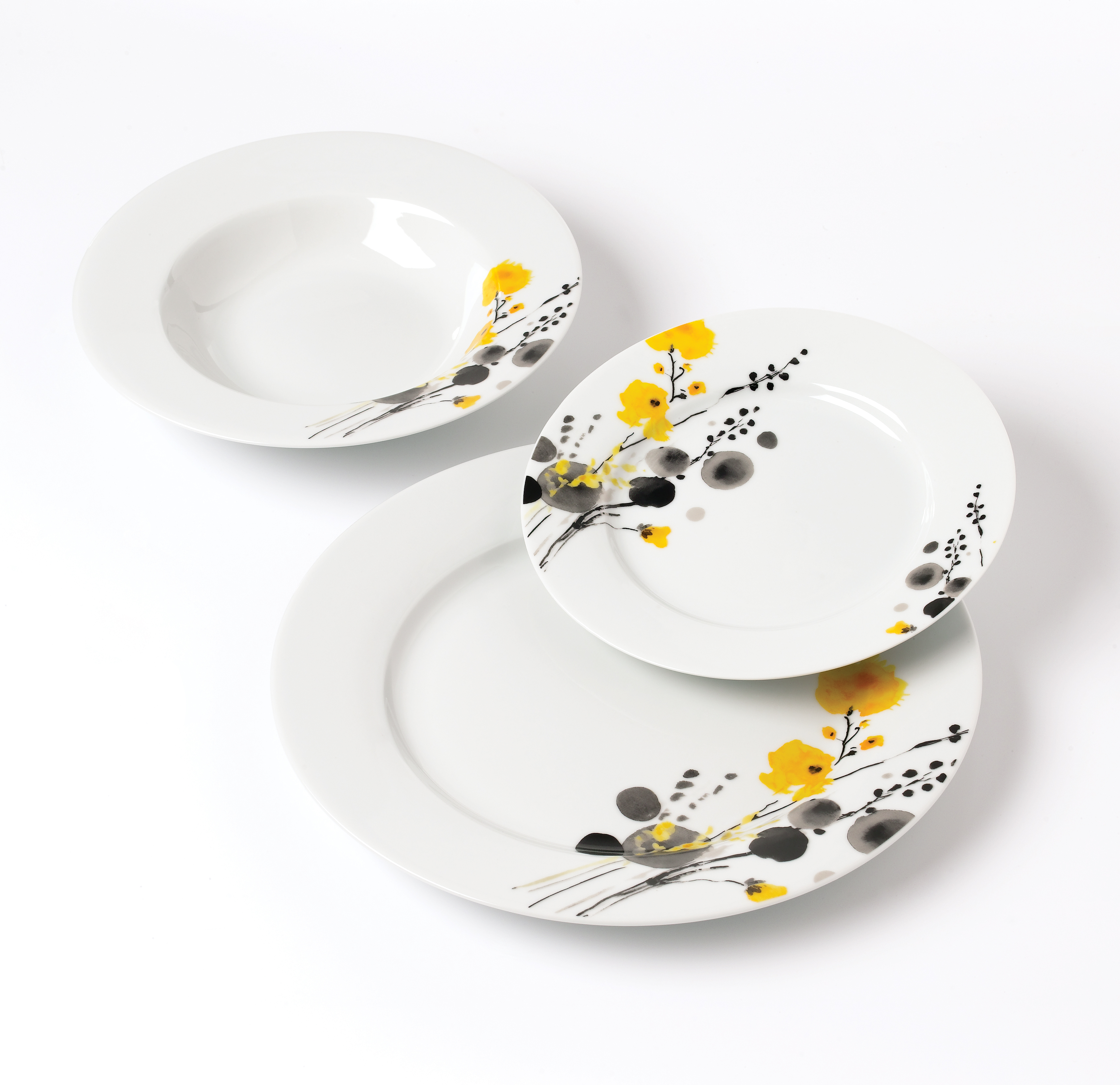 Ruokailuastiasto posliini AFFEKDESIGN LEA YELLOW 27 cm keltainen 18 osaa