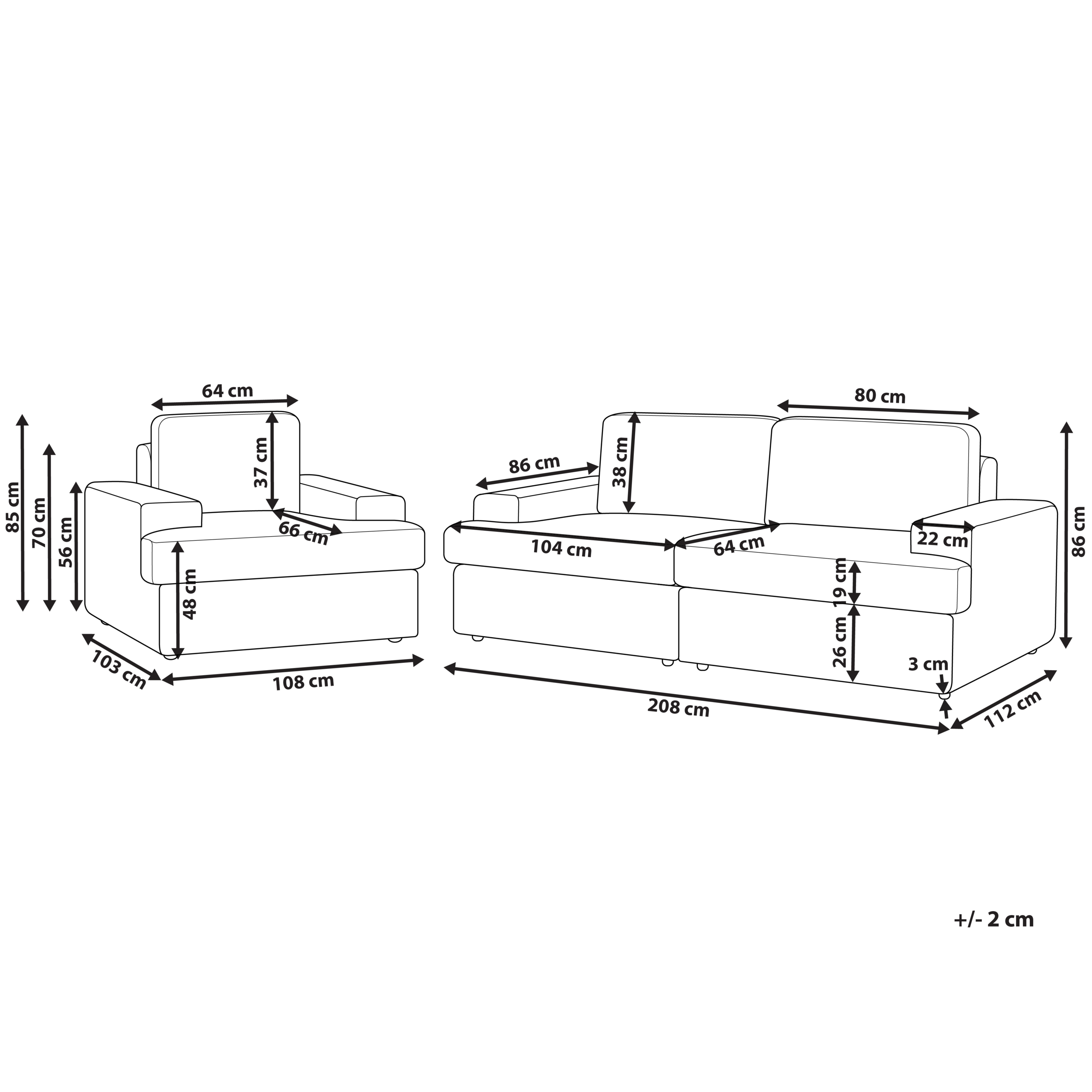 Sohvaryhmä 4-istuttava ALLA buklee Luonnonvalkoinen