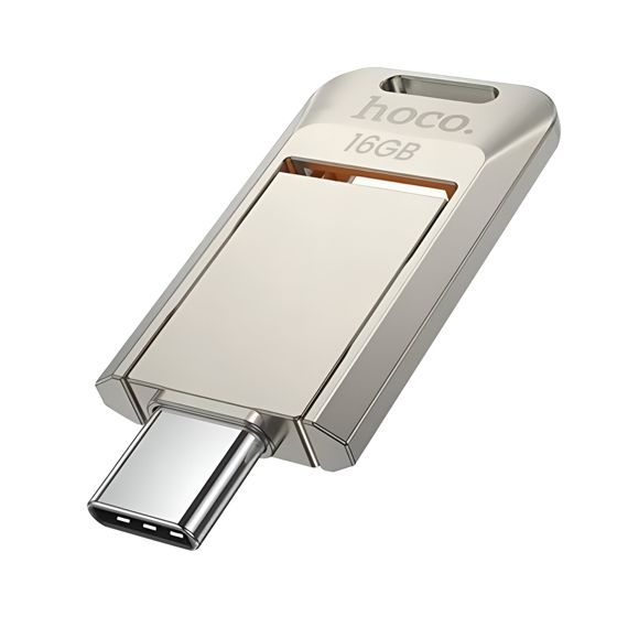 USB / USB-C -muistitikku 16 Gt nopeaan tiedonsiirtoon 150 Mt/s, kääntyvä muotoilu