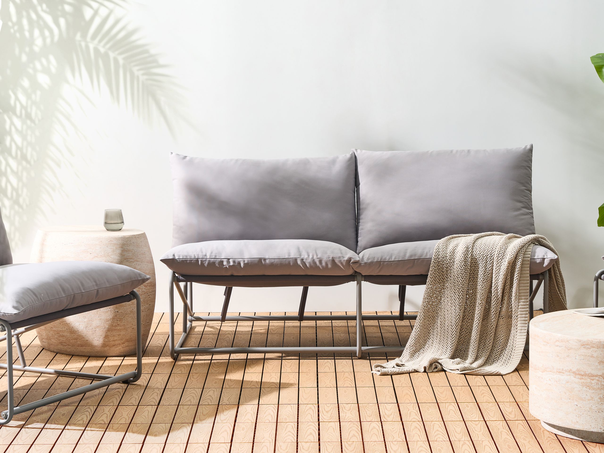 Ulkosohva 2-istuttava PICO metalli Harmaa