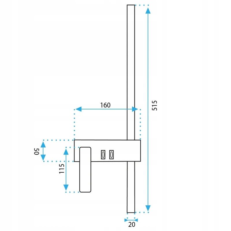 TOOLIGHT seinävalaisin APP1439-W mustakulta, 51x16x51cm