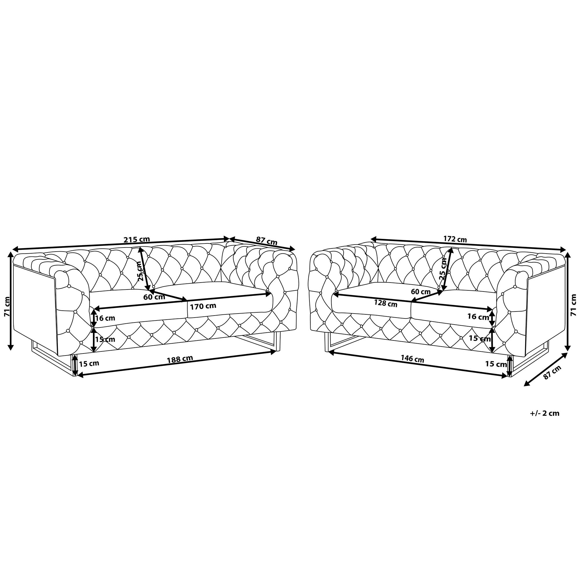 Sohvaryhmä 5-istuttava VISSLAND kangas Vaaleanbeige