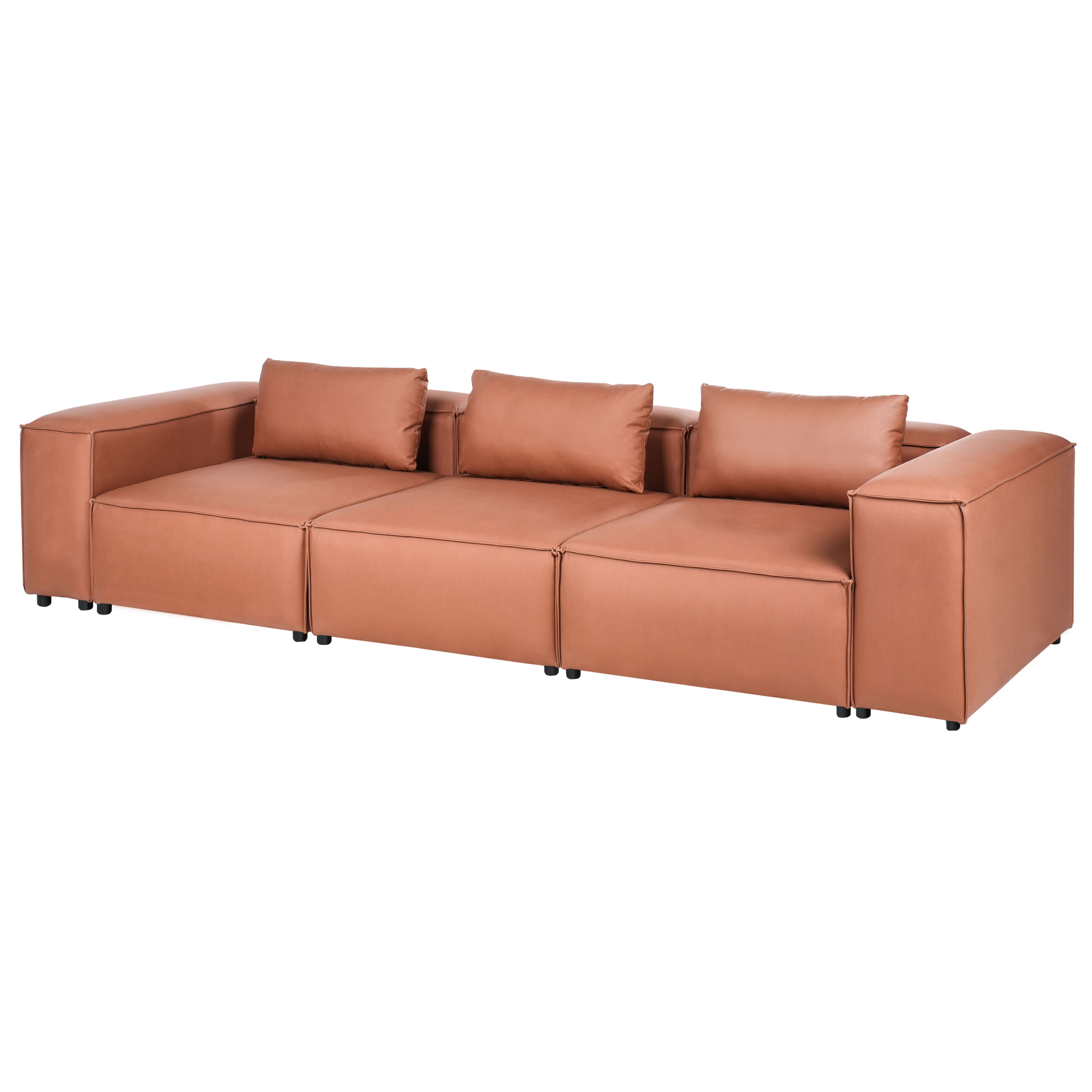 Moduulisohva 3-istuttava BRANDE keinonahka Kullanruskea