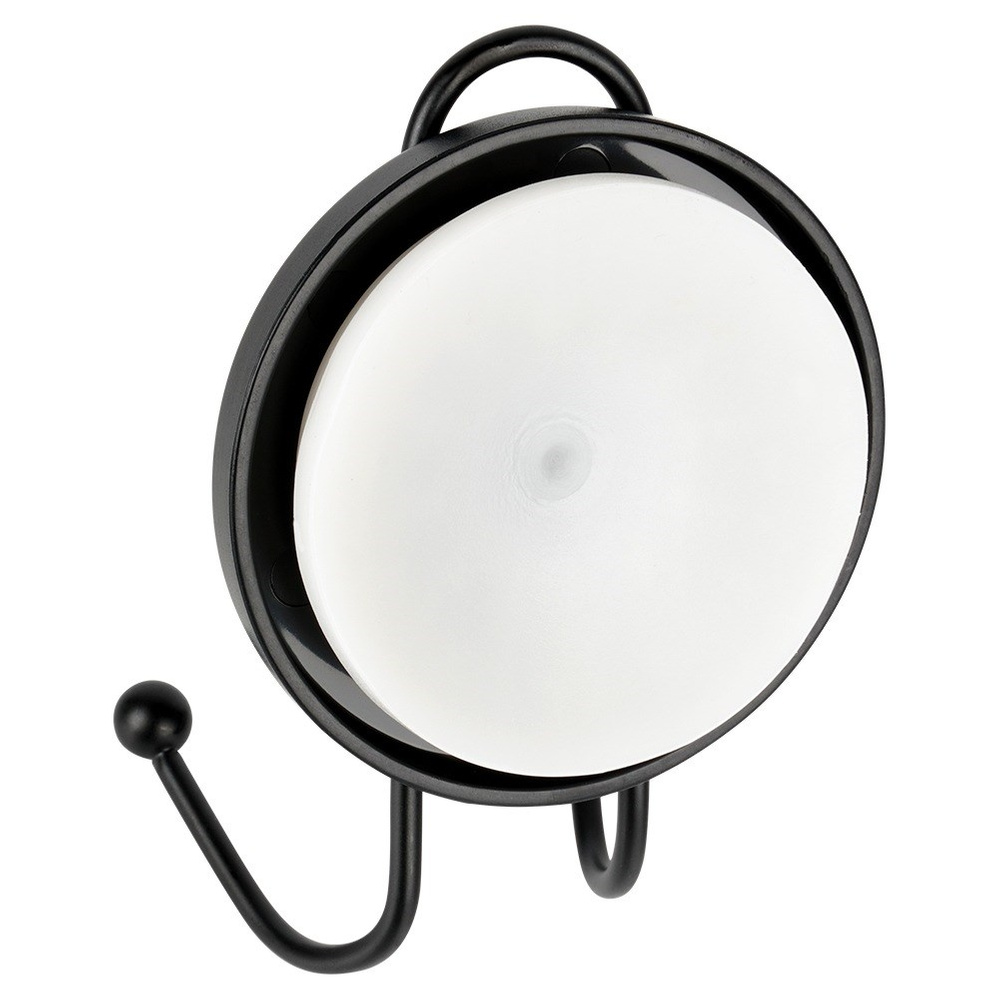 Musta metallinen ripustuskoukku imukupilla, tuplakoko 6,5x5,5x10 cm