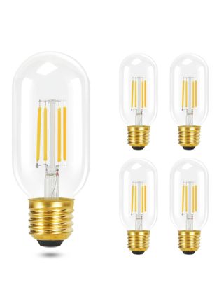 NETTLIFE 4 kpl E27 LED - lamppuja, lämmin valkoinen, vintage - LED - lamput T45, 4 W, 2700 K, energiansäästölamppu, retrotyylinen Edison - filamentti, lasia