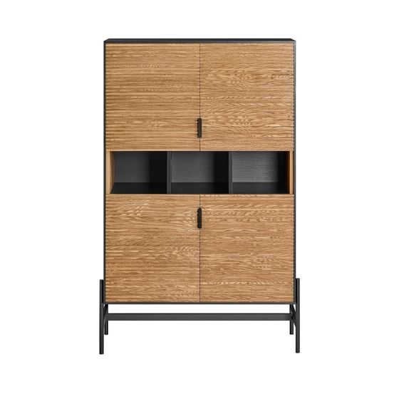 SoBuy Vitriinisenkki Pöytäkaappi Keittiökaappi korkea kaappi HFSB03-SCH