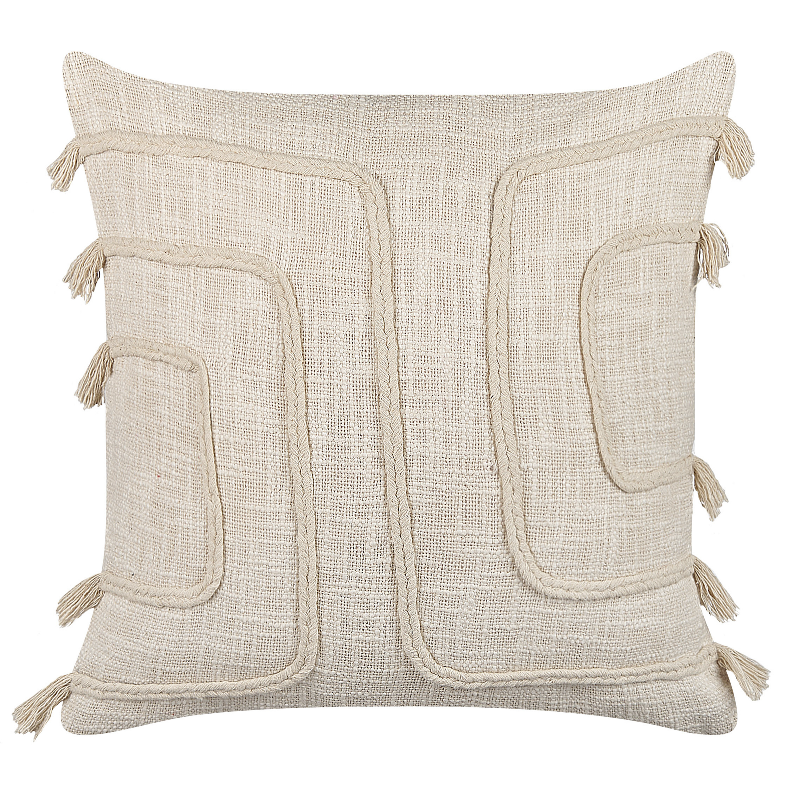 Koristetyynysetti 2 kpl PLEIONE puuvilla 45 x 45 cm Vaaleanbeige Geometrinen kuvio
