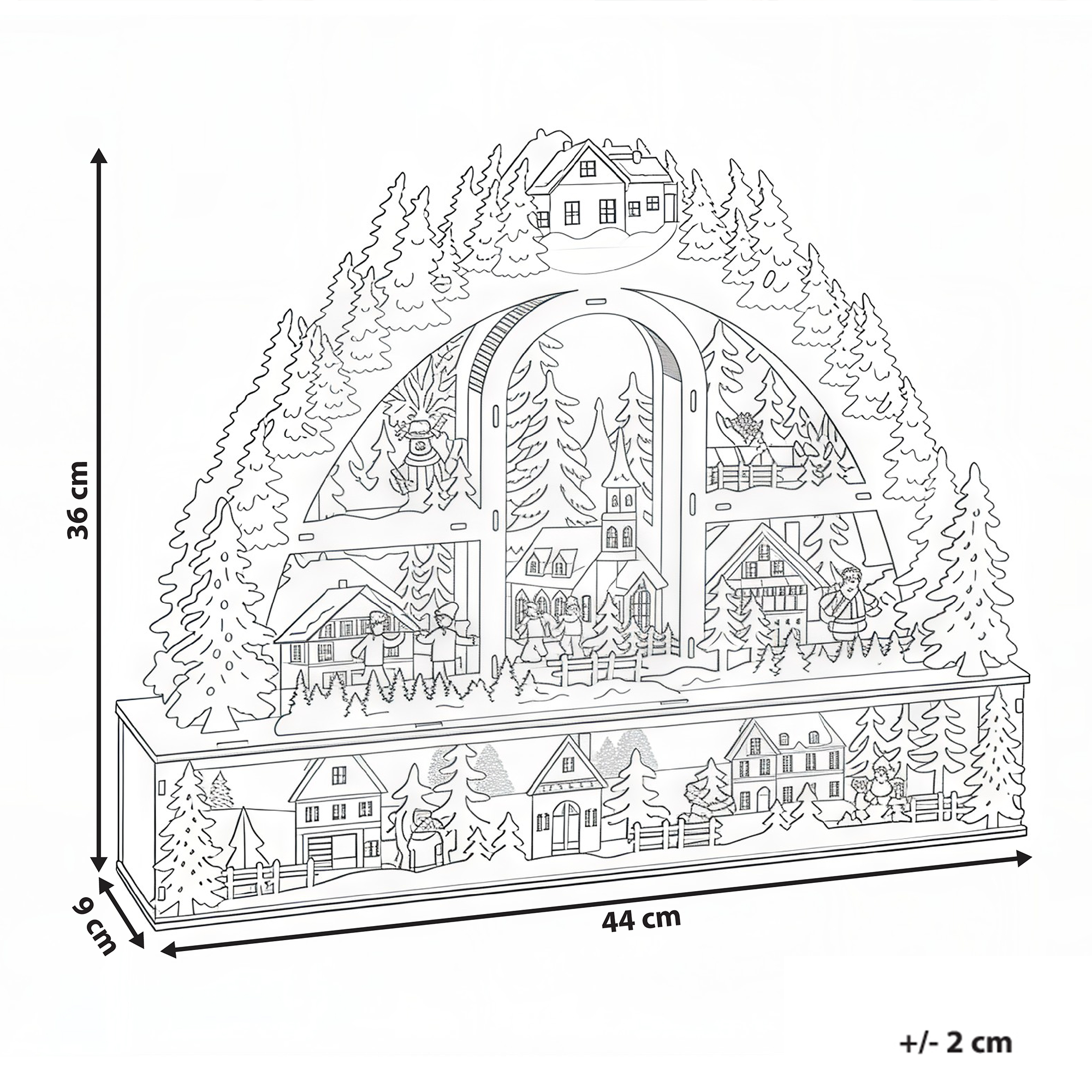 Joulukoriste LED-valo NORSJO 36 cm Vaaleanruskea