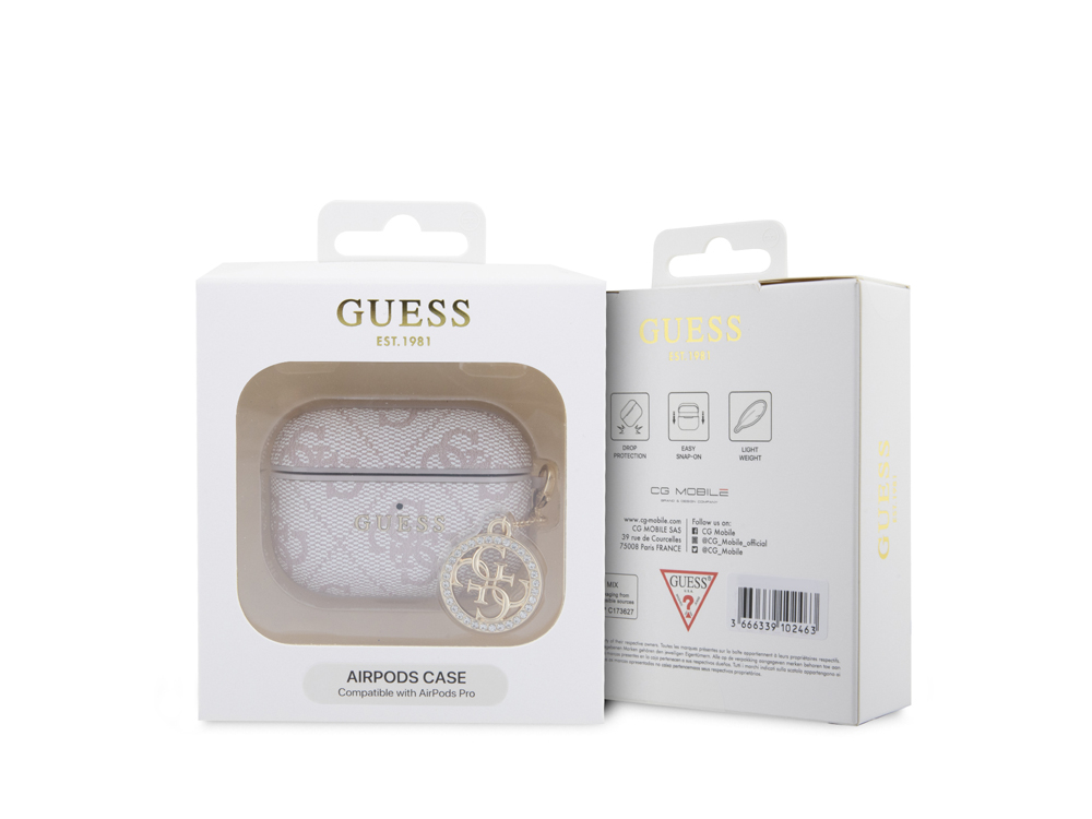 AirPods Pro 4G -kuulokkeiden kotelo, jossa kimalteleva ja strasseilla koristeltu riipus