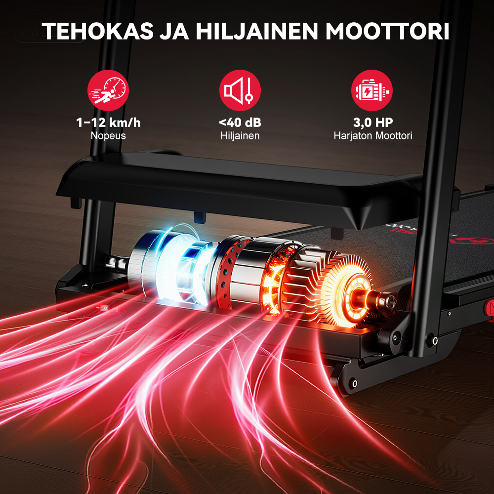 juoksumatto 3.0 CV harjaton moottori automaattinen 15 prosentin kallistus Bluetooth sovellus kotikuntoiluun