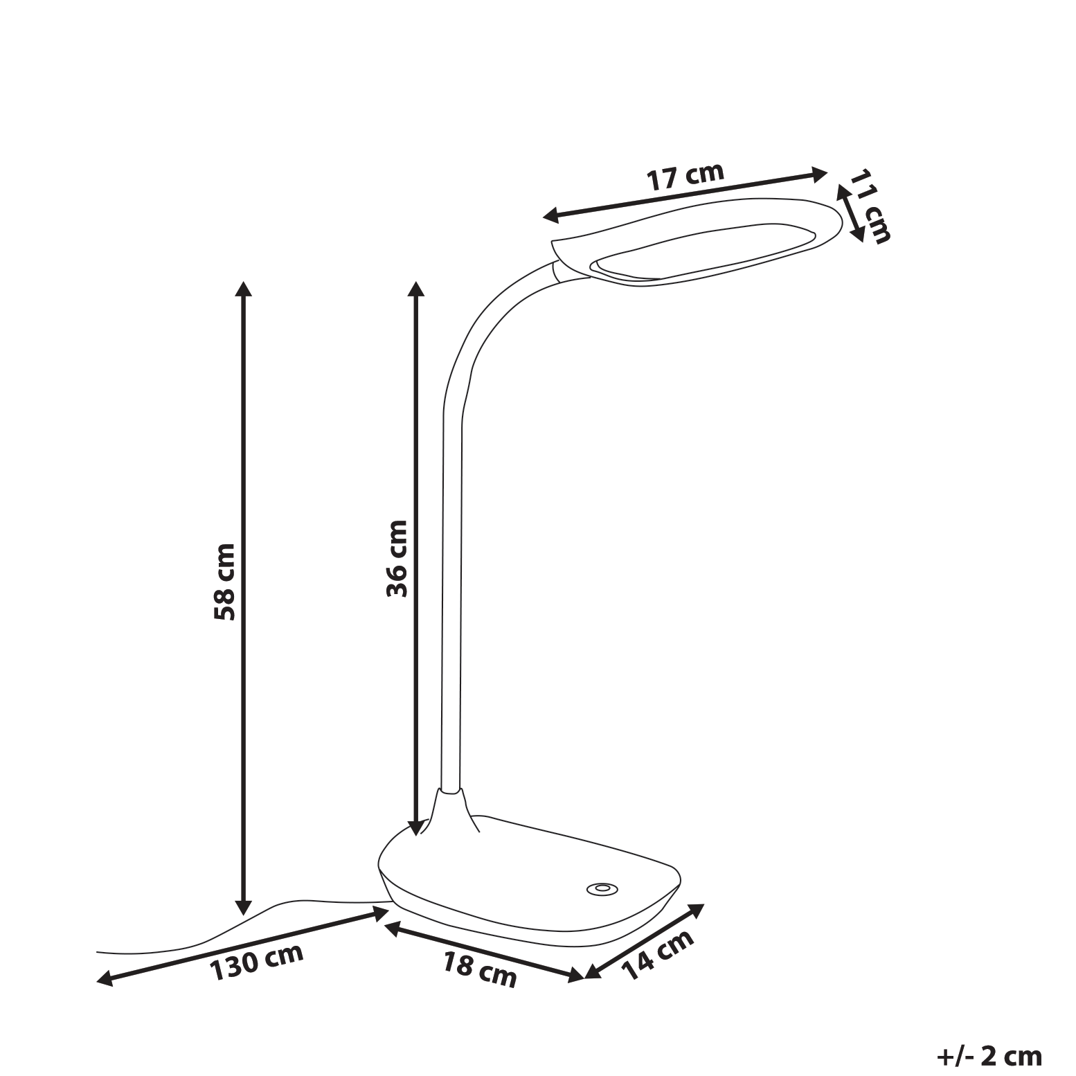 Työpöydän LED-valaisin HYDRA himmentimellä Vaaleansininen