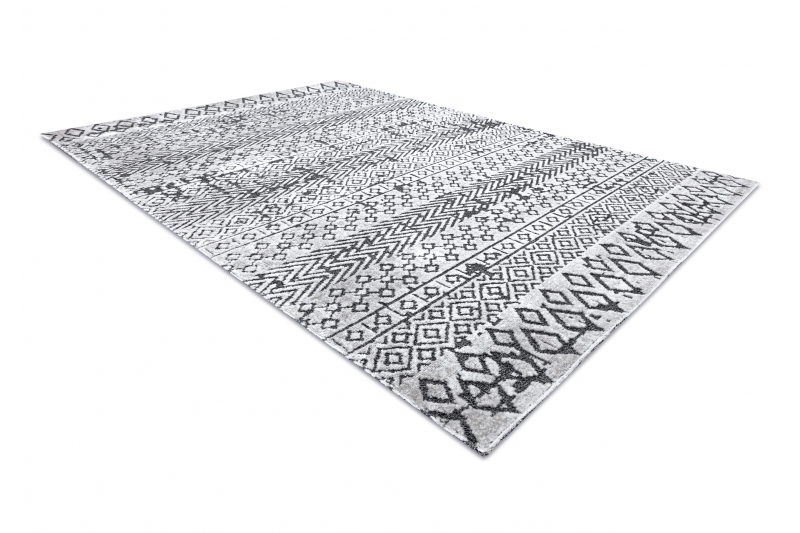 Matto Rakenteellinen SIERRA G6042 Litteä kudottu, vaaleanharmaa - geometrinen, etninen 120x170 cm