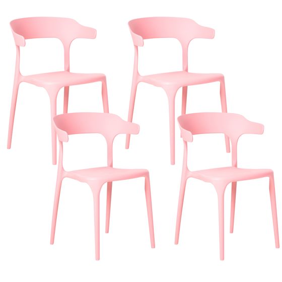 Puutarhatuolisetti 4 kpl GUBBIO Vaaleanpunainen