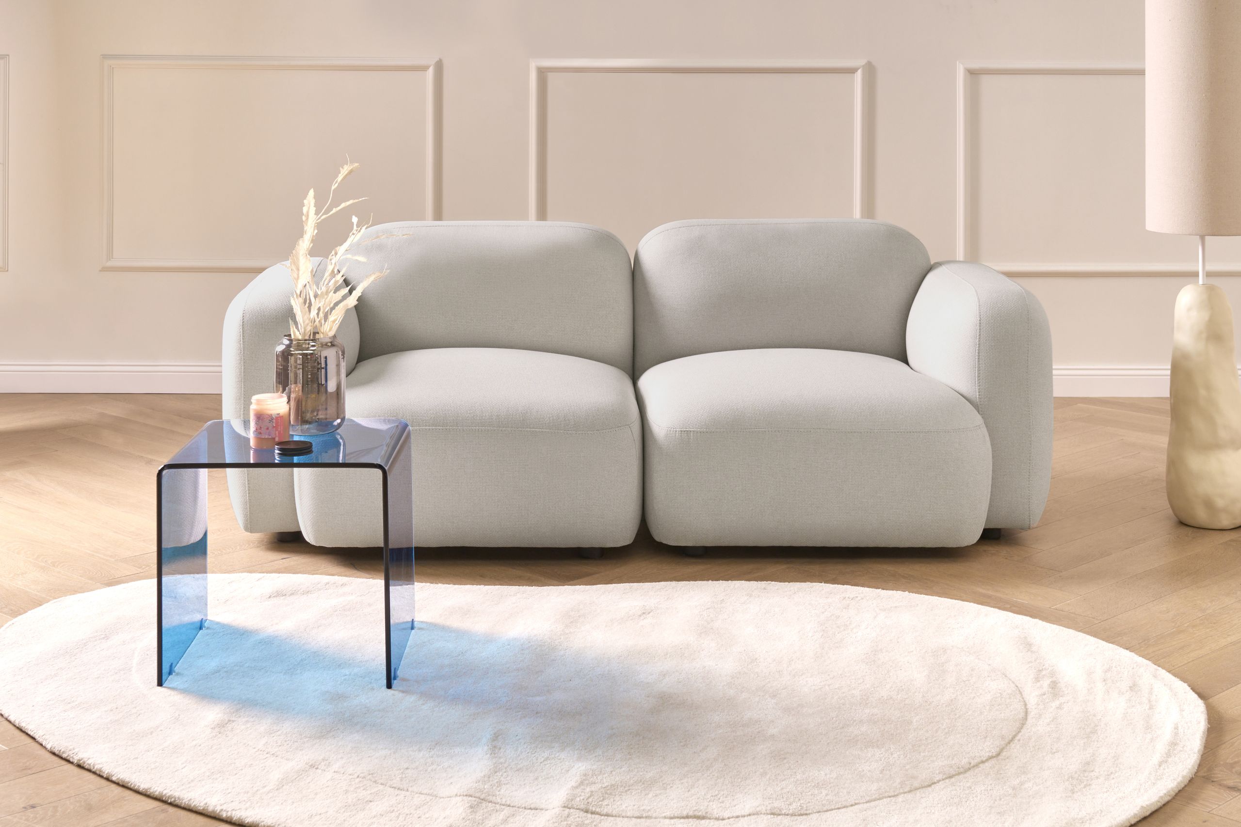 Sohva 3-istuttava AFOSS kangas Vaaleanbeige