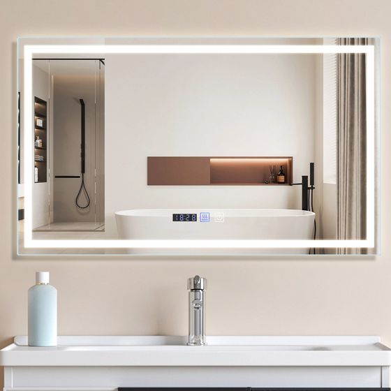 ZMH Kylpyhuoneen peili 100 * 60 cm LED-valaistuksella ja kosketustoiminnolla