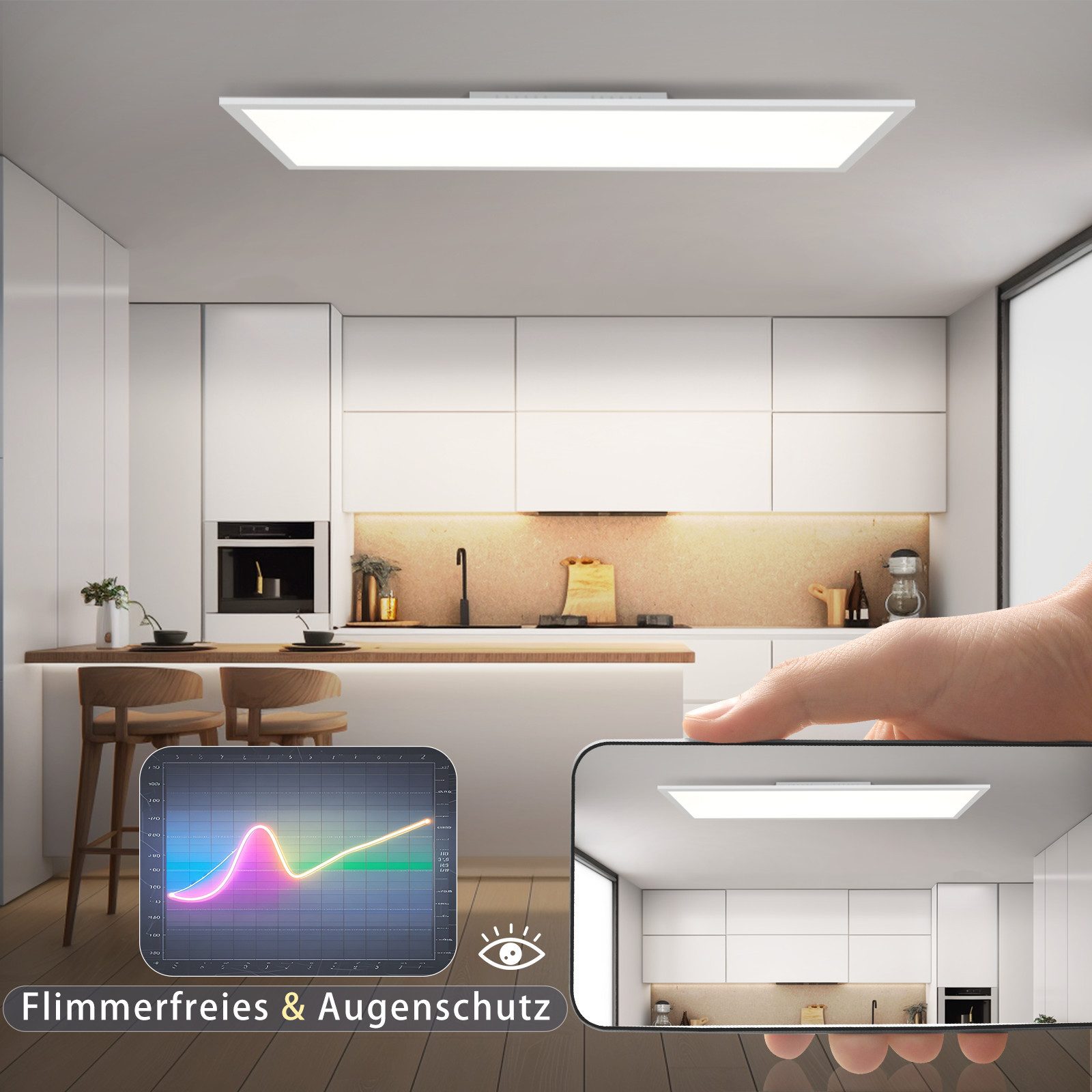 ZMH Himmennettävä LED-kattovalaisin kaukosäätimellä olohuoneeseen ja toimistoon
