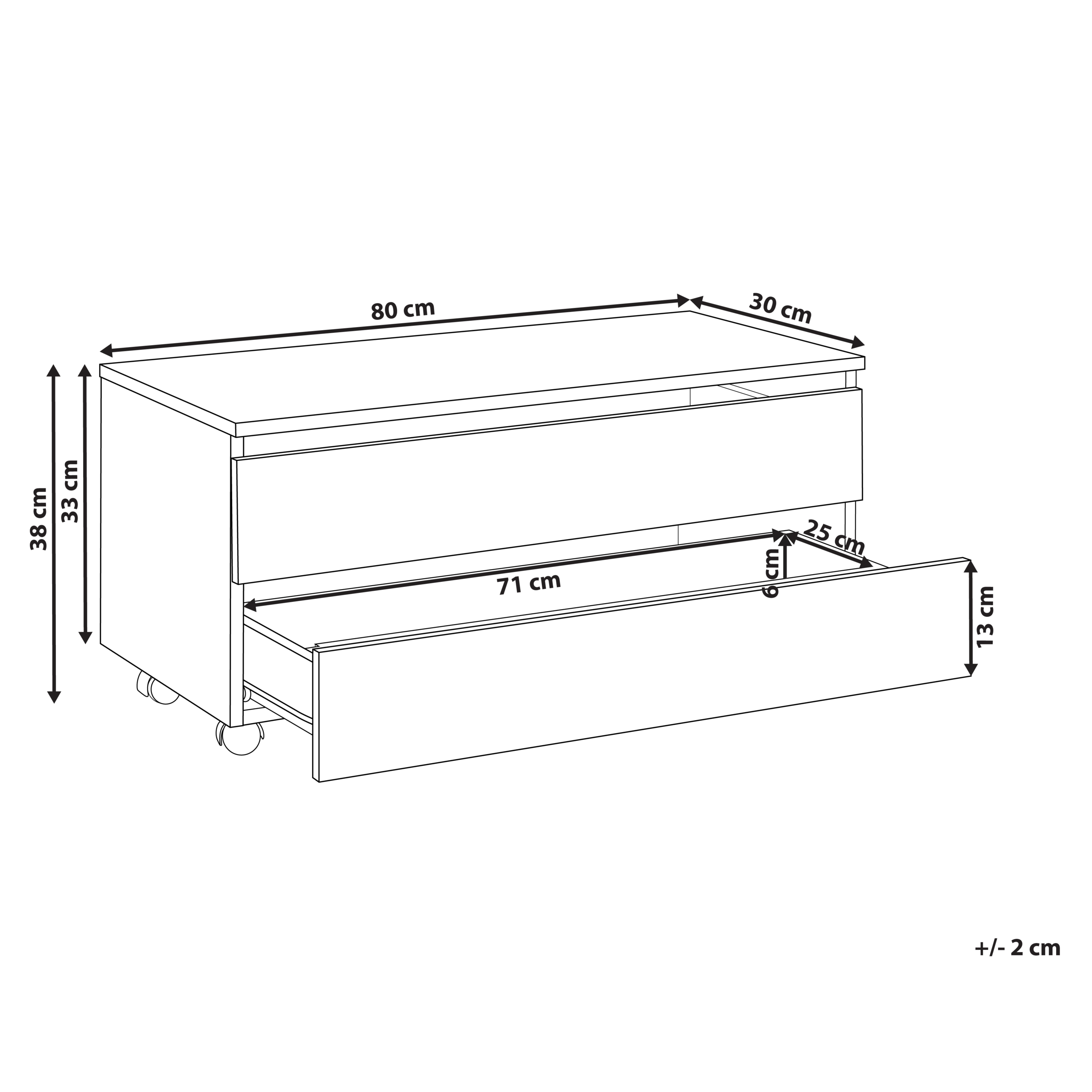 Kylpyhuoneen kaappi TERESINA pyörillä 80 cm Musta