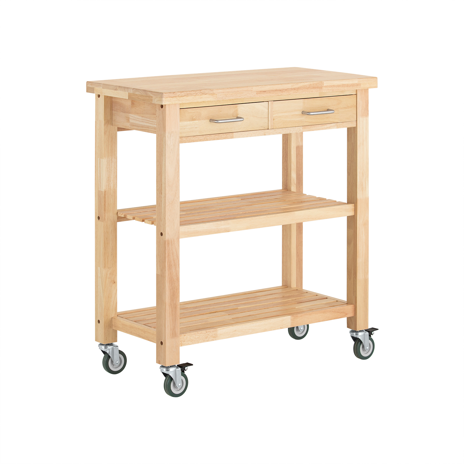 Keittiösaari kahdella laatikolla luonnollinen puuväri 80.0x40.0x90.0 cm FKW24-II-N