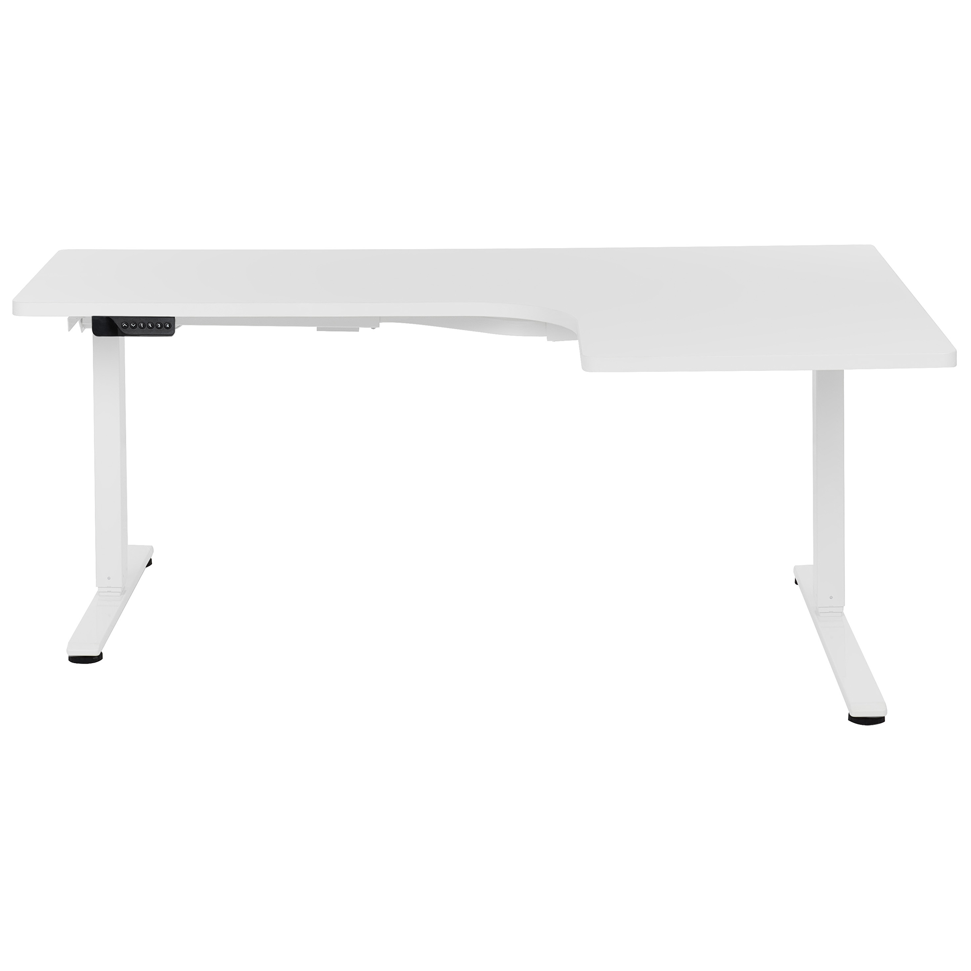 Kulmatyöpöytä sähkösäädettävä DESTINES 160 cm 109 cm Valkoinen Oikea