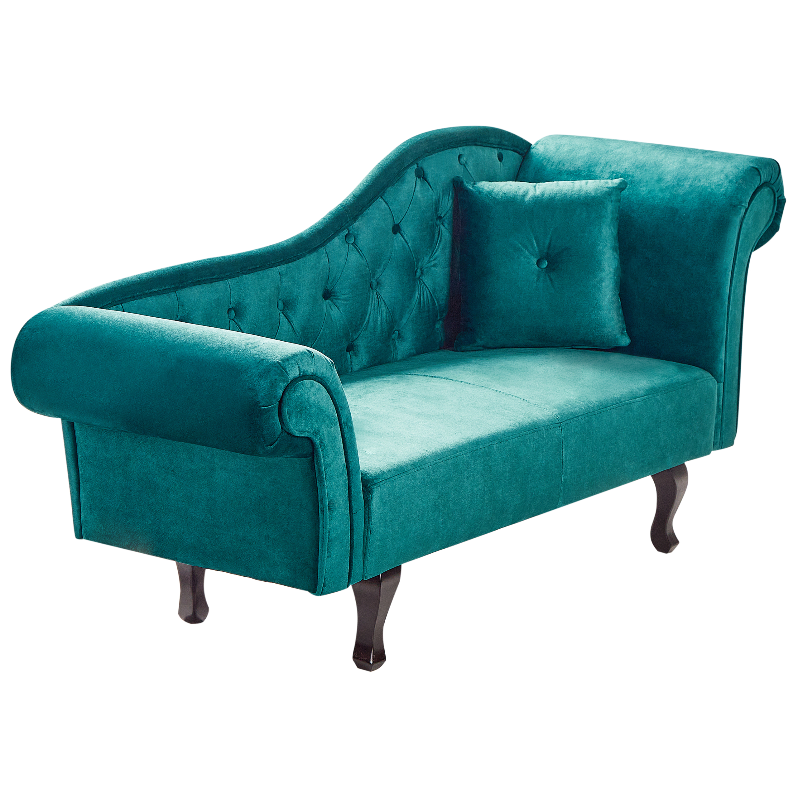 Divaani oikea LATTES sametti Smaragdinvihreä tyynyllä