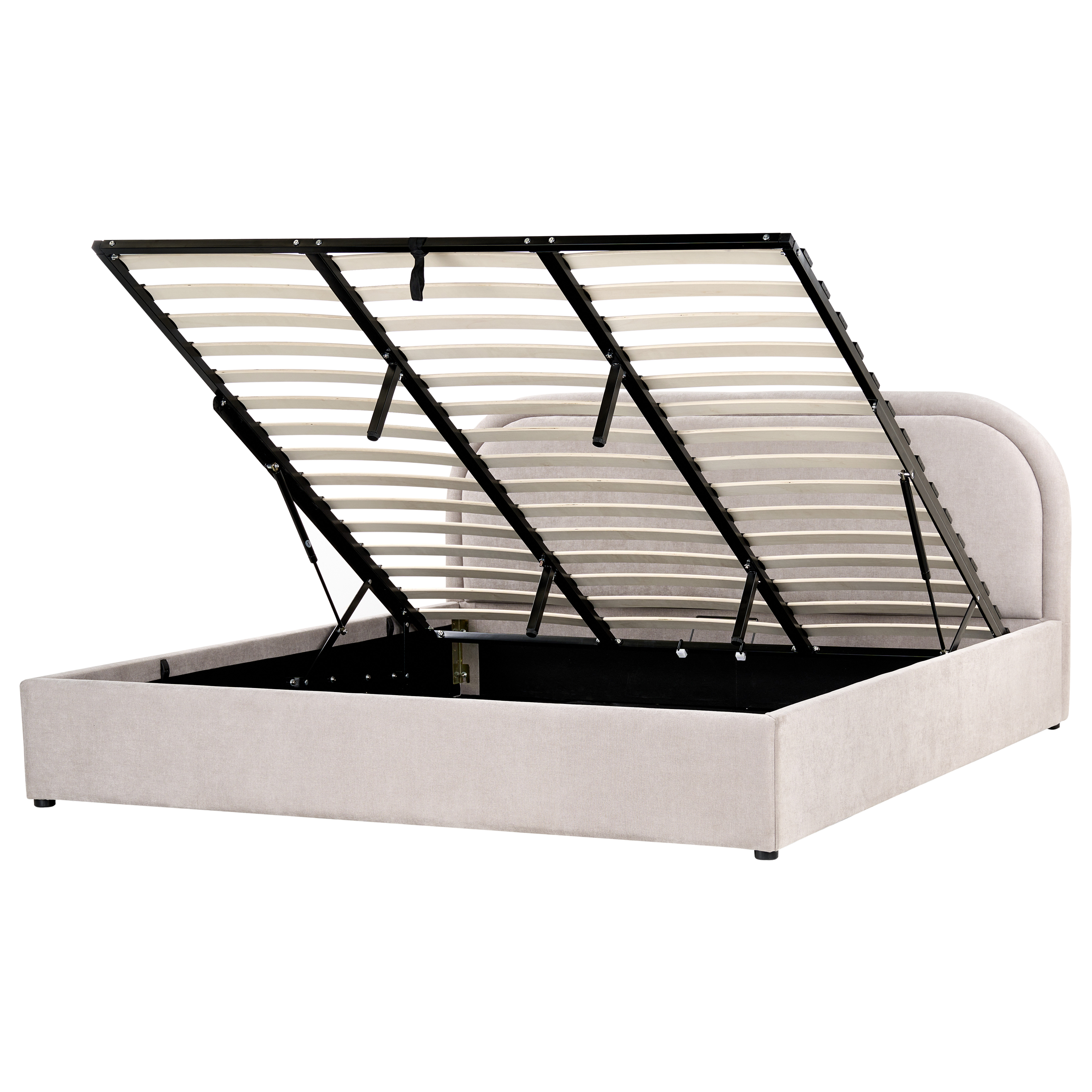 Sänky säilytystilalla kangas QUILLIEN 180 x 200 cm Ruskeanharmaa