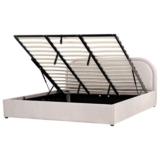 Sänky säilytystilalla kangas QUILLIEN 180 x 200 cm Ruskeanharmaa