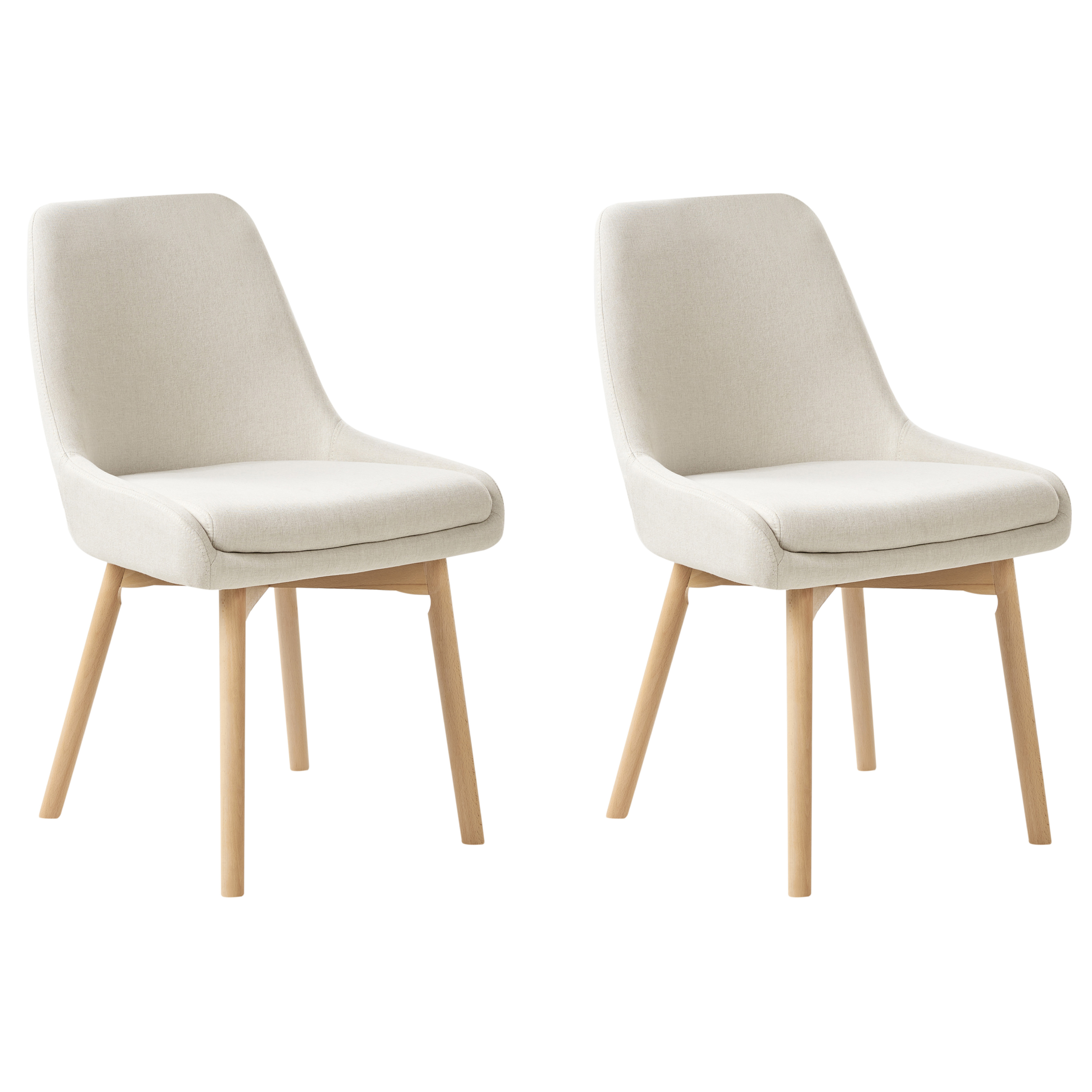 Ruokatuolisetti 2 kpl MELFORT kangas Luonnonvalkoinen