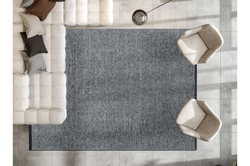 Matto FLORENCE 24021 Yksivärinen, glamouri, litteä kudottu, - harmaa 155x220 cm