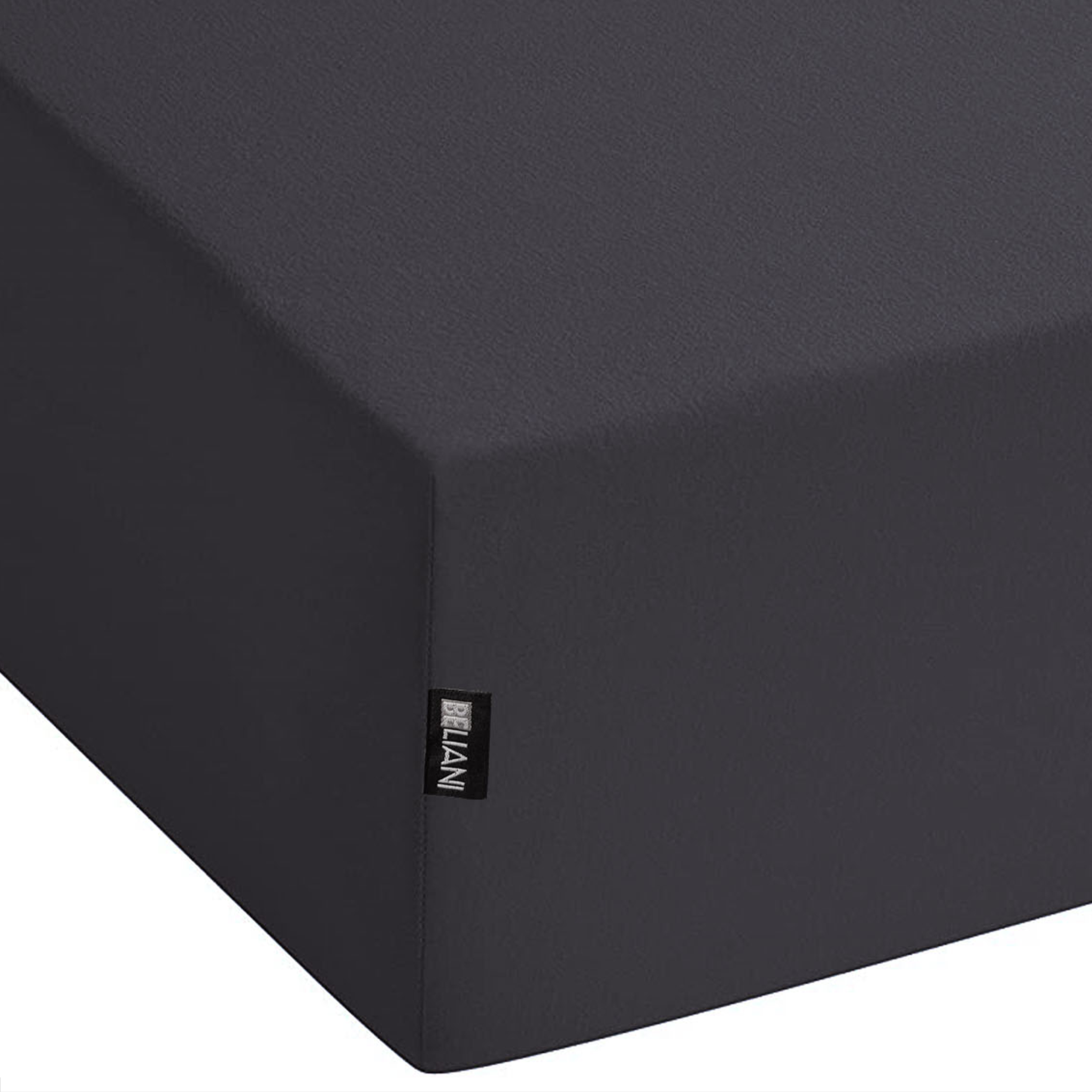 Muotoonommeltu lakana HOFUF puuvilla 200 x 200 cm Musta