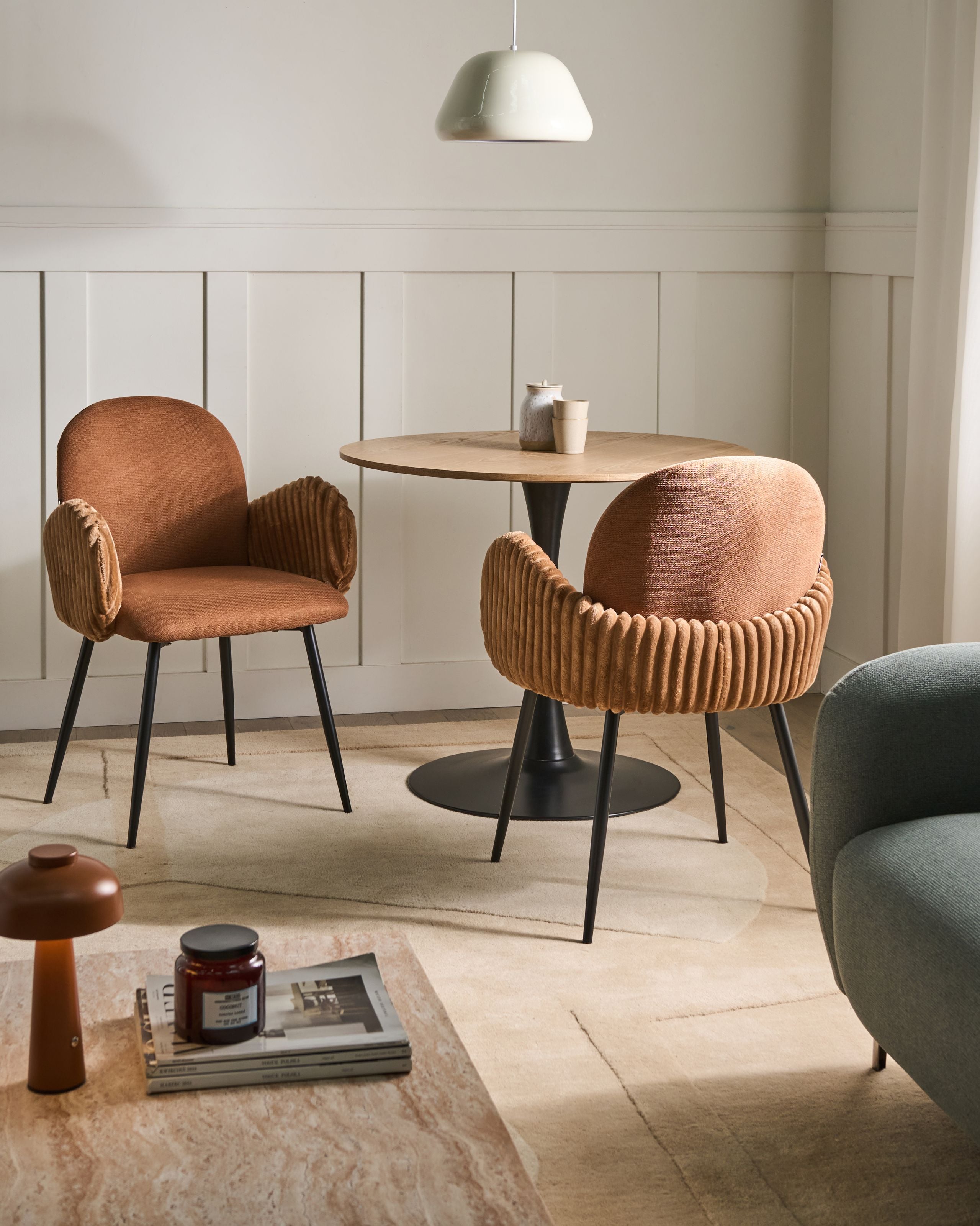 Ruokatuolisetti 2 kpl AMITY Kangas Ruskea