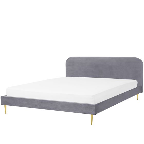 Sänky Sametti FLAYAT 180 x 200 cm Harmaa